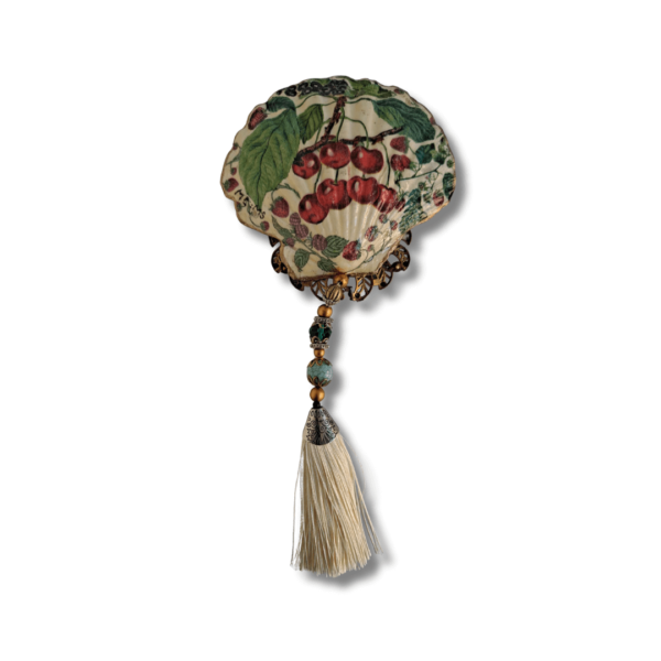 Vieira Decorativa Doble Cara "Cerezo & Pavo Real"