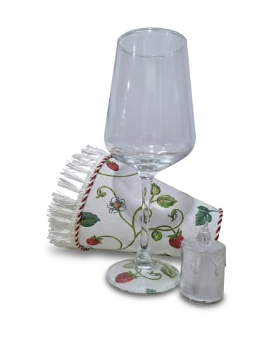 Lámpara Pantalla de Fresas y Flecos