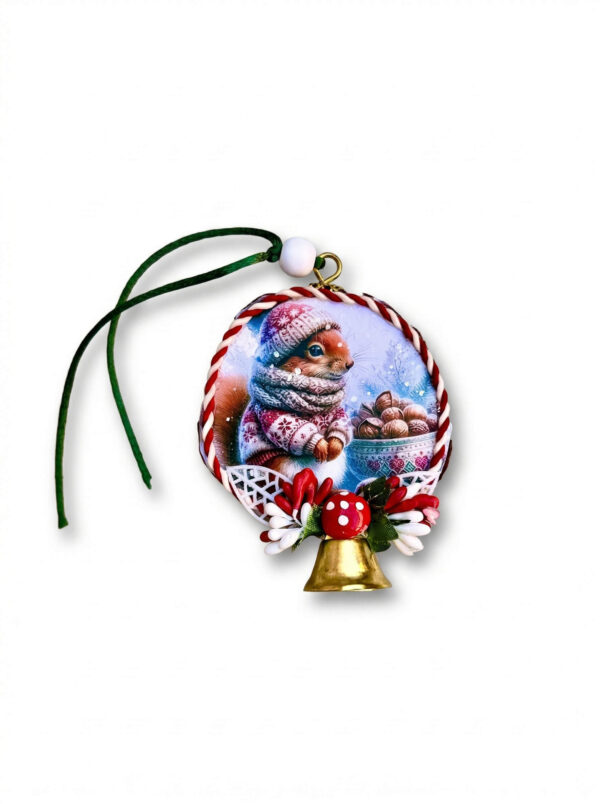 Colgador Ardilla Invernal & Lunares Dorados