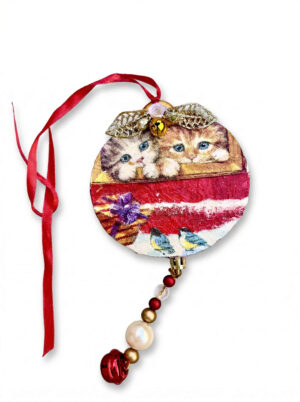 Colgador Gatitos Vintage & Madera Natural