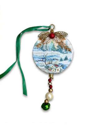 Colgador Paisaje Nevado & Madera