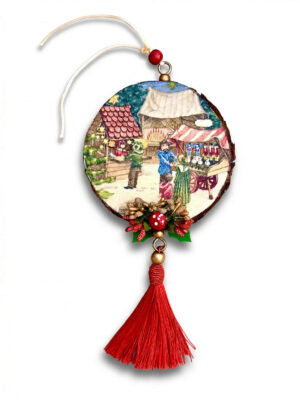 Colgador Mercado Navideño & Petirrojo