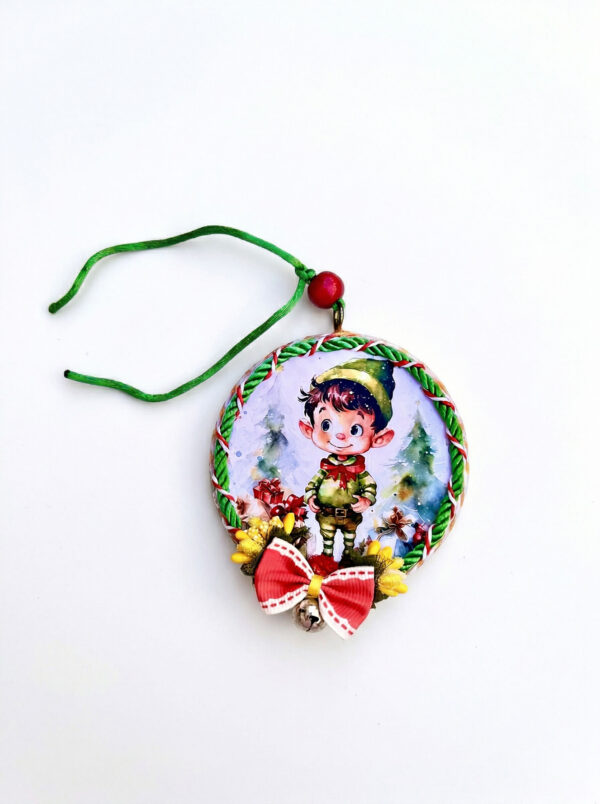 Colgador Gatito Regalo & Duende Navideño