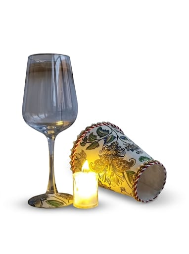 Lámpara con Pantalla Floral