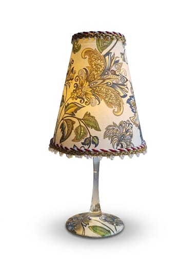 Lámpara con Pantalla Floral