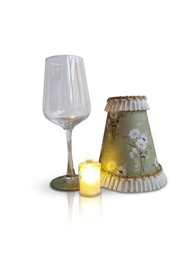 Lámpara de Mesa Artesanal con Motivo de Margaritas
