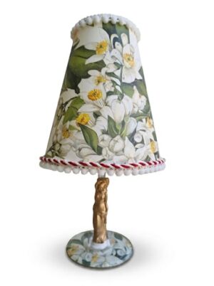 Lámpara de Mesa Artesanal con Estampado de Azahar