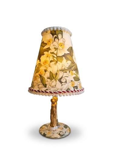 Lámpara de Mesa Artesanal con Estampado de Azahar