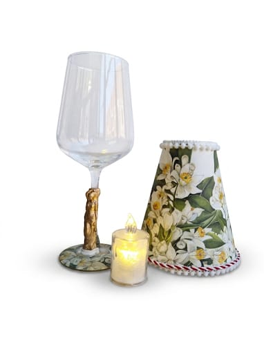 Lámpara de Mesa Artesanal con Estampado de Azahar
