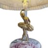 Lámpara de Mesa Artesanal con Figura de Bailarina y Pantalla Floral
