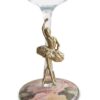 Lámpara de Mesa con Figura de Bailarina y Pantalla Floral Elegante