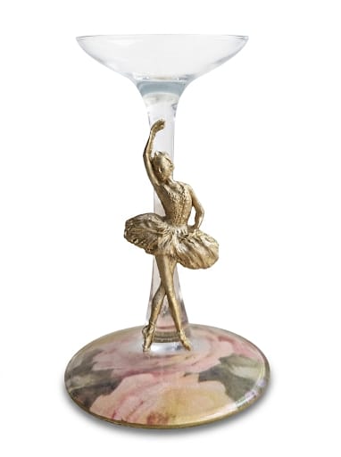 Lámpara de Mesa con Figura de Bailarina y Pantalla Floral Elegante